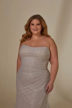 Mori Lee 3393 Lyrica Off The Shoulder Sparkly Plus Size Wedding Dress -Fashion wedding dress mjpsw f23 3393 06