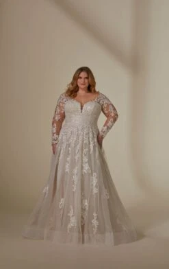 Mori Lee 3395 Lenora Removable Sleeve Open Back Plus Size Wedding Gown 13 Mori Lee 3395 Lenora Removable Sleeve Open Back Plus Size Wedding Gown -Fashion wedding dress mjpsw f23 3395 04