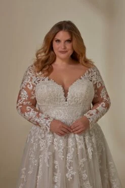 Mori Lee 3395 Lenora Removable Sleeve Open Back Plus Size Wedding Gown 15 Mori Lee 3395 Lenora Removable Sleeve Open Back Plus Size Wedding Gown -Fashion wedding dress mjpsw f23 3395 05