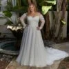 Mori Lee 3397 Leandra Lace Train Strapless Plus Size Bridal Dress