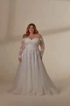 Mori Lee 3397 Leandra Lace Train Strapless Plus Size Bridal Dress -Fashion wedding dress mjpsw f23 3397 04