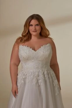Mori Lee 3397 Leandra Lace Train Strapless Plus Size Bridal Dress -Fashion wedding dress mjpsw f23 3397 06