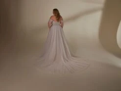Mori Lee 3399 Luna Sheer Top Off The Shoulder Plus Size Bridal Dress -Fashion wedding dress mjpsw f23 3399 03