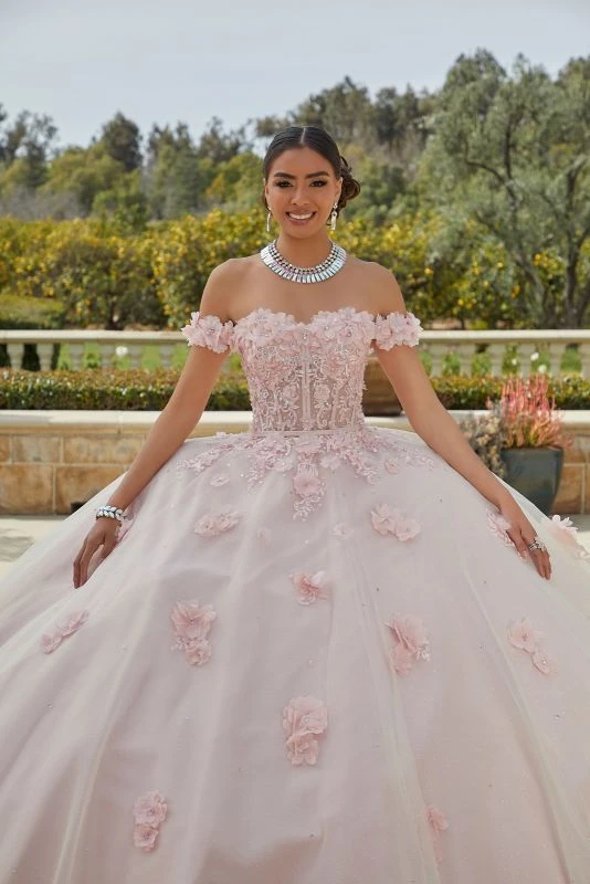 Mori Lee 60185 3D Flowers Sheer Bodice Quinceanera Dress 2 Mori Lee 60185 3D Flowers Sheer Bodice Quinceanera Dress - Image 2