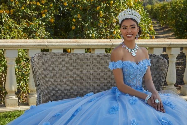 Mori Lee 60185 3D Flowers Sheer Bodice Quinceanera Dress 7 Mori Lee 60185 3D Flowers Sheer Bodice Quinceanera Dress - Image 7