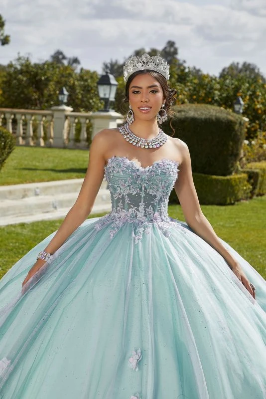 Mori Lee 89421 3D Flowers Sheer Bodice Quince Dress 5 Mori Lee 89421 3D Flowers Sheer Bodice Quince Dress - Image 5