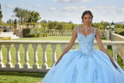 Mori Lee 89422 Cold Shoulder Lace Bodice Quince Dress -Fashion wedding dress mlvss f23 89422 05