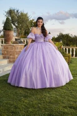 Mori Lee 89426 Puff Sleeve Corset Bodice Quince Gown