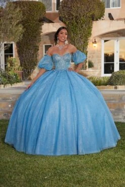 Mori Lee 89426 Puff Sleeve Corset Bodice Quince Gown -Fashion wedding dress mlvss f23 89426 04