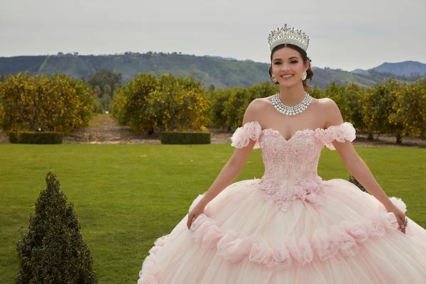 Mori Lee 89433 Floral Skirt Off The Shoulder Sweet 16 Dress 2 Mori Lee 89433 Floral Skirt Off The Shoulder Sweet 16 Dress - Image 2