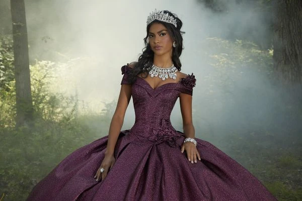 Mori Lee 60196 Shimmer Wine Quinceanera Dress 2 Mori Lee 60196 Shimmer Wine Quinceanera Dress - Image 2