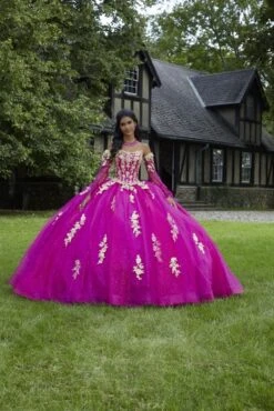 Mori Lee 89441 Magenta/Gold Quinceanera Dress