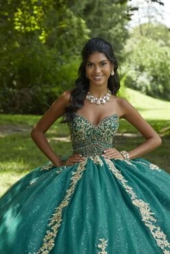 Mori Lee 89442 Emerald/Gold Quinceanera Dress 9 Mori Lee 89442 Emerald/Gold Quinceanera Dress -Fashion wedding dress mlvss s24 89442 03
