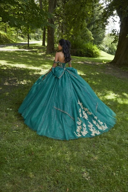Mori Lee 89442 Emerald/Gold Quinceanera Dress 4 Mori Lee 89442 Emerald/Gold Quinceanera Dress - Image 4