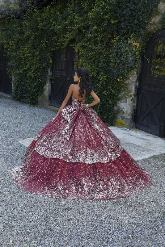Mori Lee 89452 Sangria/Gold Quinceanera Dress 3 Mori Lee 89452 Sangria/Gold Quinceanera Dress - Image 3