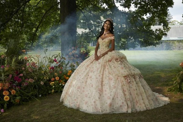 Mori Lee 89457 Blush Floral Quinceanera Dress 1 Mori Lee 89457 Blush Floral Quinceanera Dress