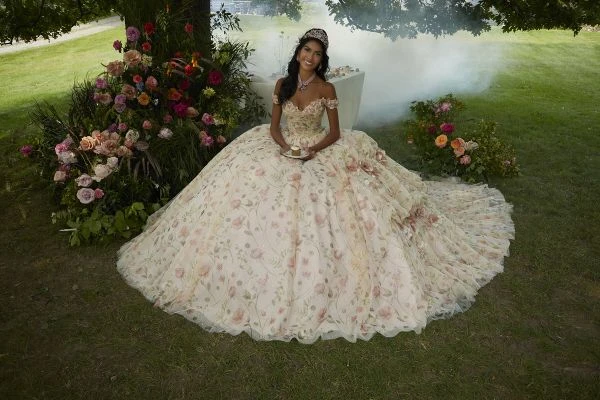 Mori Lee 89457 Blush Floral Quinceanera Dress 4 Mori Lee 89457 Blush Floral Quinceanera Dress - Image 4