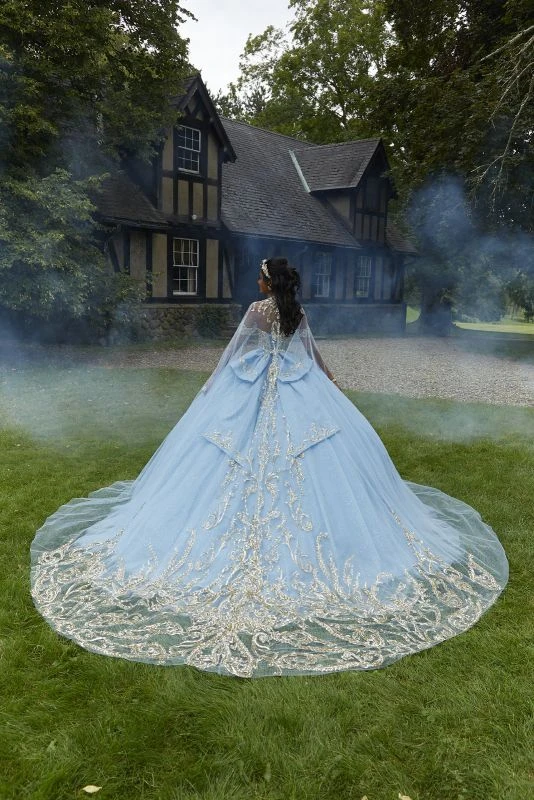 Mori Lee 89458 Bahama Blue/Gold Quinceanera Dress 5 Mori Lee 89458 Bahama Blue/Gold Quinceanera Dress - Image 5