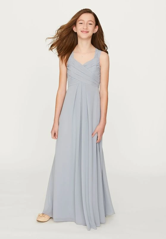 Mori Lee 13201 Long Cape Ruched Bodice Junior Bridesmaid Dress 1 Mori Lee 13201 Long Cape Ruched Bodice Junior Bridesmaid Dress