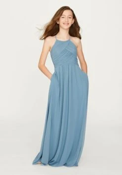 Mori Lee 13203 Cutout Back Halter Neck Junior Bridesmaid Dress
