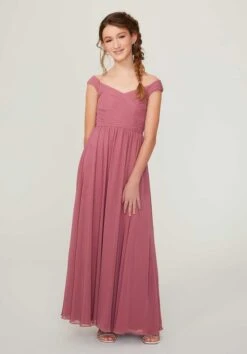 Mori Lee 13213 Off The Shoulder Tie Back Junior Bridesmaid Dress