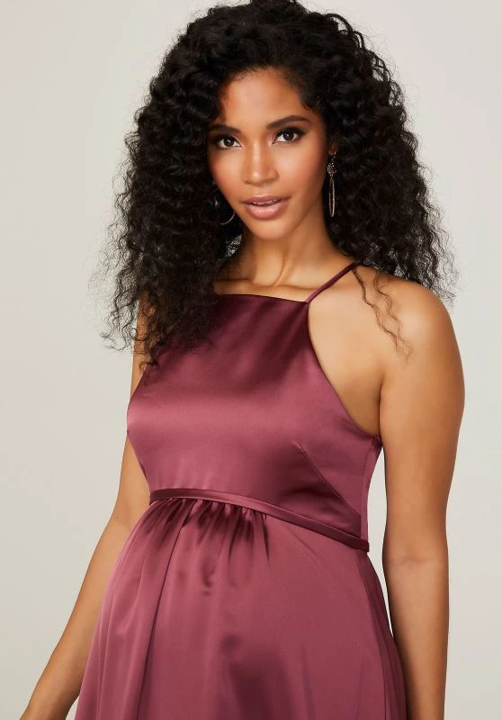 Mori Lee 14101 Halter Neck Tie Waist Maternity Bridesmaid Dress 2 Mori Lee 14101 Halter Neck Tie Waist Maternity Bridesmaid Dress - Image 2