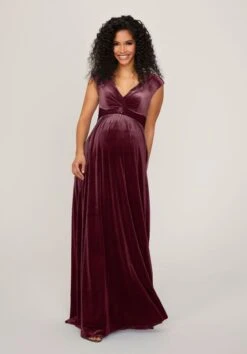 Mori Lee 14102 Cap Sleeve Velvet Maternity Bridesmaid Dress -Fashion wedding dress mori lee 14102 maternity bridesmaid dress 04.1085