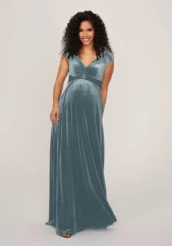 Mori Lee 14102 Cap Sleeve Velvet Maternity Bridesmaid Dress -Fashion wedding dress mori lee 14102 maternity bridesmaid dress 08.1085
