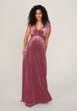 Mori Lee 14102 Cap Sleeve Velvet Maternity Bridesmaid Dress -Fashion wedding dress mori lee 14102 maternity bridesmaid dress 10.1085