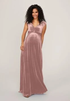 Mori Lee 14102 Cap Sleeve Velvet Maternity Bridesmaid Dress -Fashion wedding dress mori lee 14102 maternity bridesmaid dress 11.1085