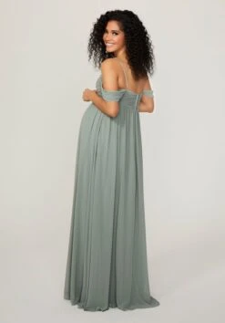 Mori Lee 14103 Ruched Bodice Cold Shoulder Maternity Bridesmaid Dress -Fashion wedding dress mori lee 14103 maternity bridesmaid dress 03.1085