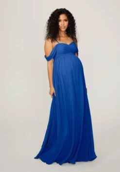 Mori Lee 14103 Ruched Bodice Cold Shoulder Maternity Bridesmaid Dress -Fashion wedding dress mori lee 14103 maternity bridesmaid dress 04.1085