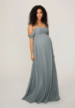 Mori Lee 14103 Ruched Bodice Cold Shoulder Maternity Bridesmaid Dress -Fashion wedding dress mori lee 14103 maternity bridesmaid dress 08.1085