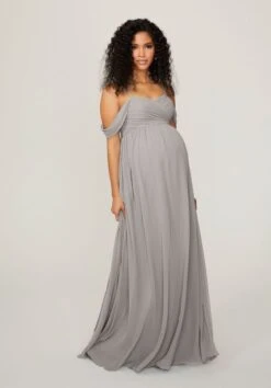 Mori Lee 14103 Ruched Bodice Cold Shoulder Maternity Bridesmaid Dress -Fashion wedding dress mori lee 14103 maternity bridesmaid dress 09.1085