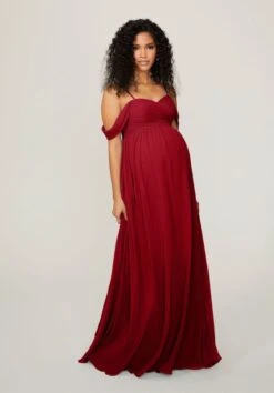 Mori Lee 14103 Ruched Bodice Cold Shoulder Maternity Bridesmaid Dress -Fashion wedding dress mori lee 14103 maternity bridesmaid dress 13.1085