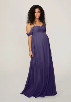 Mori Lee 14103 Ruched Bodice Cold Shoulder Maternity Bridesmaid Dress -Fashion wedding dress mori lee 14103 maternity bridesmaid dress 20.1085