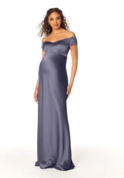Mori Lee 14112 Off The Shoulder Satin Maternity Bridesmaid Dress -Fashion wedding dress mori lee 14112 maternity bridesmaid dress 03.1085