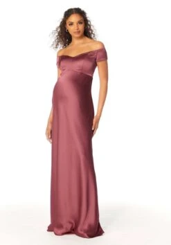 Mori Lee 14112 Off The Shoulder Satin Maternity Bridesmaid Dress -Fashion wedding dress mori lee 14112 maternity bridesmaid dress 04.1085