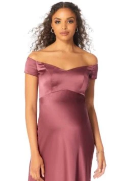 Mori Lee 14112 Off The Shoulder Satin Maternity Bridesmaid Dress -Fashion wedding dress mori lee 14112 maternity bridesmaid dress 05.1085