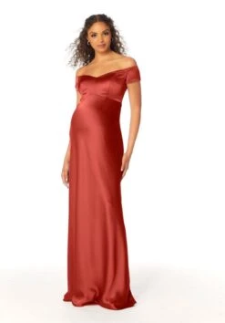 Mori Lee 14112 Off The Shoulder Satin Maternity Bridesmaid Dress -Fashion wedding dress mori lee 14112 maternity bridesmaid dress 06.1085