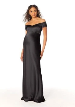 Mori Lee 14112 Off The Shoulder Satin Maternity Bridesmaid Dress -Fashion wedding dress mori lee 14112 maternity bridesmaid dress 09.1085
