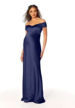 Mori Lee 14112 Off The Shoulder Satin Maternity Bridesmaid Dress -Fashion wedding dress mori lee 14112 maternity bridesmaid dress 10.1085