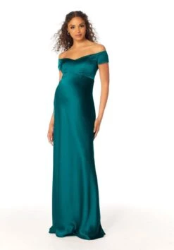 Mori Lee 14112 Off The Shoulder Satin Maternity Bridesmaid Dress -Fashion wedding dress mori lee 14112 maternity bridesmaid dress 11.1085