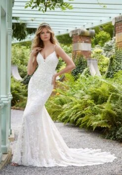Mori Lee 2033 Perdita Beaded Spaghetti Straps Bridal Dress -Fashion wedding dress mori lee 2033 perdita beaded spaghetti straps bridal dress 03.578