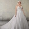 Mori Lee 2145W Starlet Spaghetti Strap Shimmer Wedding Gown