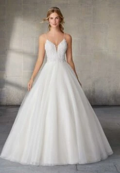 Mori Lee 2145W Starlet Spaghetti Strap Shimmer Wedding Gown -Fashion wedding dress mori lee 2145w starlet spaghetti strap shimmer wedding gown 06.757