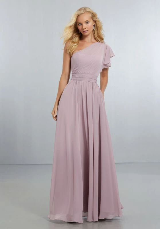 Mori Lee 21554 One-Shoulder Bridesmaid Dress 1 Mori Lee 21554 One-Shoulder Bridesmaid Dress