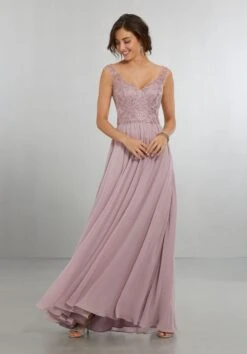 Mori Lee 21558 Cap-Sleeve Bridesmaid Dress