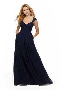 Mori Lee 21647 Cap Sleeve Bridesmaid Dress
