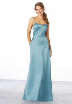 Mori Lee 21654 Pleated Bodice Bridesmaid Dress - Stock Only